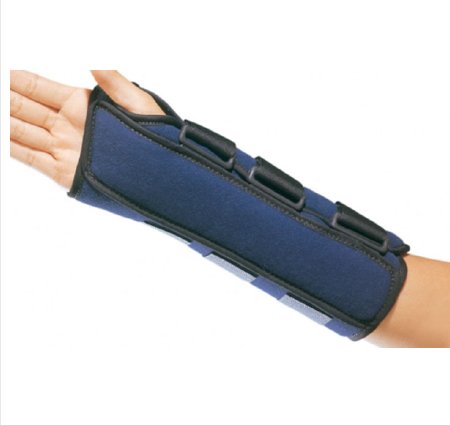 DJO Wrist / Forearm Brace ProCare® Universal Aluminum / Flannelette / Nylon Left Hand Navy Blue One Size Fits Most - Each - 79-87080-EA