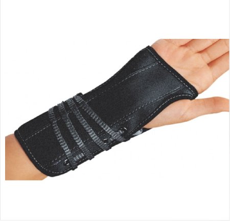 DJO Wrist Brace ProCare® Aluminum / Flannel / Suede Right Hand Black Medium - Each - 79-87205-EA
