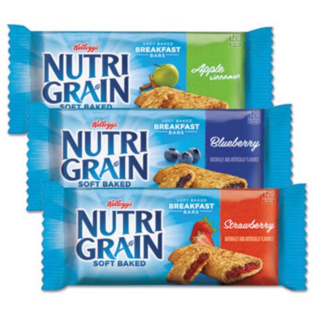 s® Nutri-Grain Soft Baked Breakfast Bars, Asstd: Apple, Blueberry, Strawberry, 1.3 oz Bar, 48/Carton - Each - KEB-05872-EA