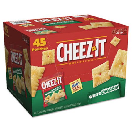 Sunshine® Cheez-it Crackers, 1.5 oz Bag, White Cheddar, 45/Carton - Each - KEB-10892-EA