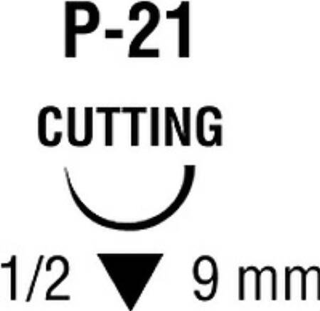 Covidien Nonabsorbable Suture with Needle Surgipro™ Polypropylene PC-13 3/8 Circle Conventional Cutting Needle Size 5 - 0 Monofilament - Box of 36 - SP-1618-BX