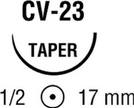 Covidien Absorbable Suture with Needle Chromic Gut CV-23 1/2 Circle Taper Point Needle Size 5 - 0 - Box of 36 - UG-202-BX