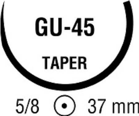Covidien Absorbable Suture with Needle Chromic Gut GU-45 5/8 Circle Taper Point Needle Size 0 - Box of 36 - UG-246-BX