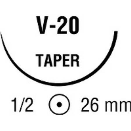 Covidien Nonabsorbable Suture with Needle Surgipro™ II Polypropylene V-20 1/2 Circle Taper Point Needle Size 4 - 0 Monofilament - Box of 36 - VP-831-X-BX