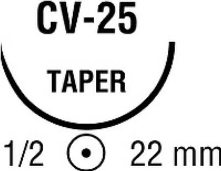 Covidien Absorbable Suture with Needle Polysorb™ Polyester CV-25 1/2 Circle Taper Point Needle Size 4 - 0 Braided - Box of 36 - GL-191-BX