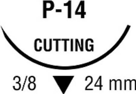 Covidien Absorbable Suture with Needle Biosyn™ Polyester P-14 3/8 Circle Precision Reverse Cutting Needle Size 4 - 0 Monofilament - Box of 1 - SM-5678-BX