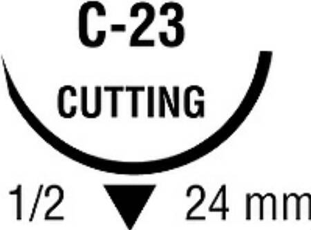 Covidien Absorbable Suture with Needle Polysorb™ Polyester C-23 1/2 Circle Reverse Cutting Needle Size 3 - 0 Braided - Box of 12 - SL-83-MG-BX