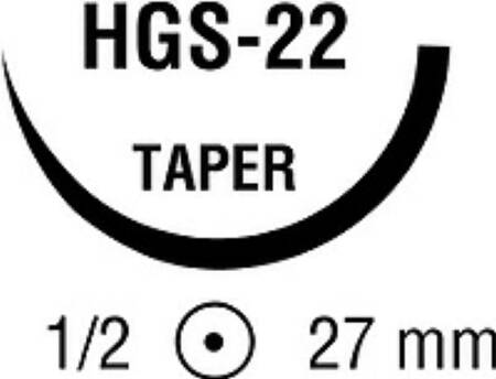 Covidien Nonabsorbable Suture with Needle Surgipro™ Polypropylene HGS-22 1/2 Circle Taper Point Needle Size 0 Monofilament - Box of 36 - CP-414-BX