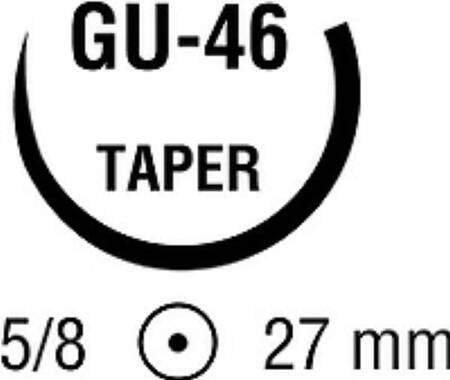 Covidien Nonabsorbable Suture with Needle Ti-Cron™ Polyester GU-46 5/8 Circle Taper Point Needle Size 2 - 0 Braided - Box of 36 - 88862768-51-BX