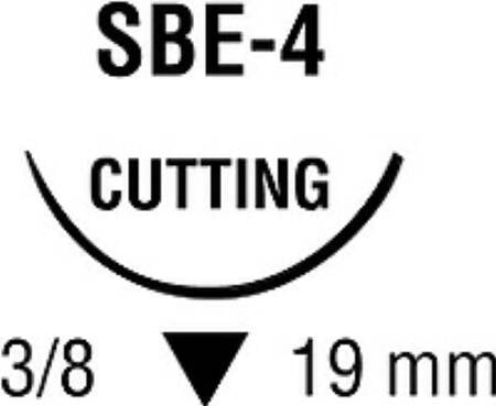 Covidien Nonabsorbable Suture with Needle Novafil™ Polybutester SBE-4 3/8 Circle Reverse Cutting Needle Size 4 - 0 Monofilament - Box of 12 - 8886440233-BX
