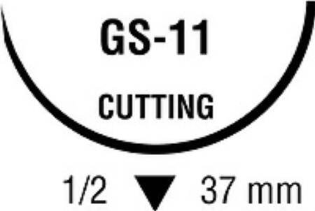 Covidien Absorbable Suture with Needle Polysorb™ Polyester GS -11 1/2 Circle Reverse Cutting Needle Size 2 - 0 Braided - Box of 36 - CL-543-BX