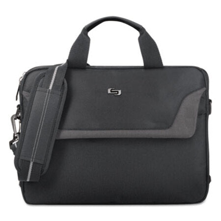 Solo Pro Slim Brief, Fits Devices Up to 14.1", Polyester, 14 x 1.5 x 10.5, Black - Each - USL-CLA1124-EA