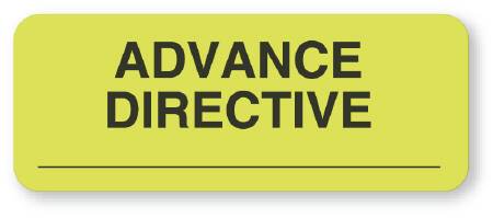 United Ad Label Pre-Printed Label UAL™ Advisory Label Fluorescent Green Paper Advance Directive Black Safety and Instructional 7/8 X 2-1/4 Inch - Roll of 1 - ULMR297-RL
