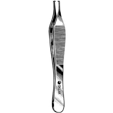 Sklar Tissue Forceps Sklar® Adson 4-3/4 Inch Length OR Grade Stainless Steel NonSterile NonLocking Thumb Handle Straight Smooth Tips with 1 X 2 Teeth - Each - 50-3047-EA