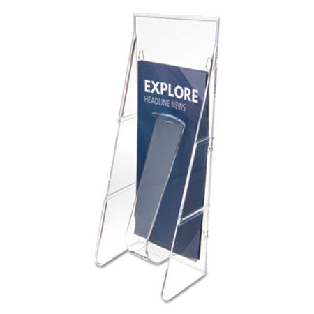 Deflecto® Stand-Tall Wall-Mount Literature Rack, Leaflet, 4.56w x 3.25d x 11.88h, Clear - Each - DEF-55601-EA