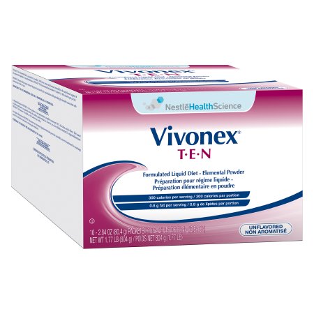 Nestle Healthcare Nutrition Oral Supplement Vivonex® T.E.N Unflavored Powder 2.84 oz. Individual Packet - Box of 10 - 10043900712748-BX