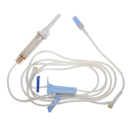 Baxter Primary IV Administration Set Interlink® Gravity 2 Ports 10 Drops / mL Drip Rate Without Filter 101 Inch Tubing Solution - Case of 48 - 2C6425-CS