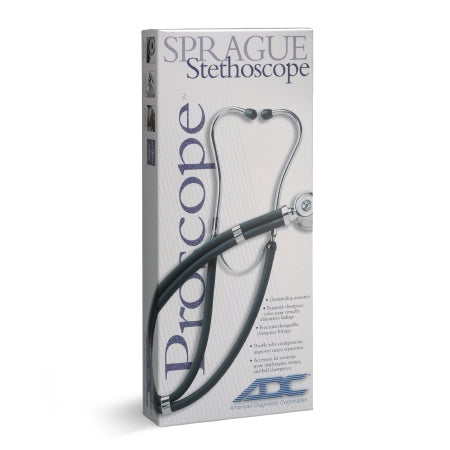 American Diagnostic Corp Sprague Stethoscope Adscope® Black 2-Tube 22 Inch Tube Double Sided Chestpiece - Each - 645-EA