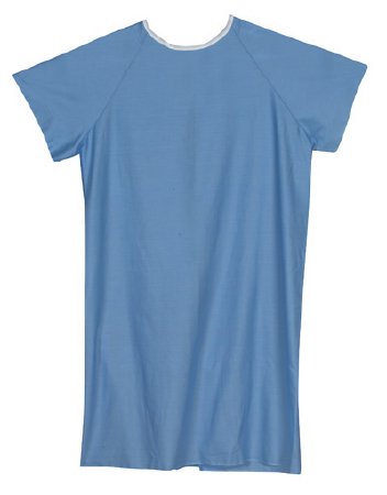 Mabis Healthcare Patient Exam Gown One Size Fits Most Blue Reusable - Box of 12 - 532-8035-0100-BX