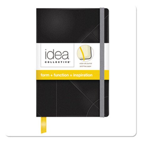TOPS™ Idea Collective Journal, Hardcover with Elastic Closure, 1-Subject, Wide/Legal Rule, Black Cover, (96) 5.5 x 3.5 Sheets - Each - TOP-56874-EA