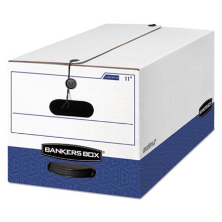 Bankers Box® LIBERTY Heavy-Duty Strength Storage Boxes, Letter Files, 12.25" x 24.13" x 10.75", White/Blue, 12/Carton - CT/1 - FEL-00011-CT
