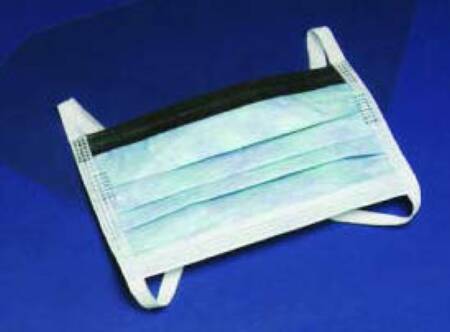 Cardinal Surgical Mask with Eye Shield Cardinal Health™ Anti-fog Foam Pleated Earloops One Size Fits Most Blue NonSterile ASTM Level 3 Adult - Case of 100 - AT74631-CS