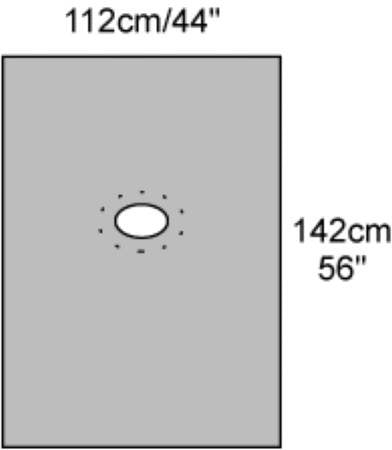 Cardinal EENT Drape Small Drape with Aperture 44 W X 56 L Inch Sterile - Case of 40 - 8441-CS