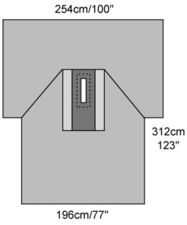 Cardinal Abdominal Drape Laparotomy Drape 100 W X 77 W X 123 L Inch Sterile - Case of 12 - 9430-CS