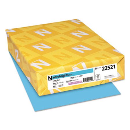 Astrobrights® Color Paper, 24 lb Bond Weight, 8.5 x 11, Lunar Blue, 500 Sheets/Ream - RM/1 - WAU-22521-RM