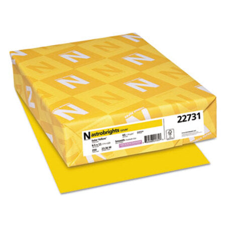 Astrobrights® Color Cardstock, 65 lb Cover Weight, 8.5 x 11, Solar Yellow, 250/Pack - Pack of 1 - WAU-22731-PK