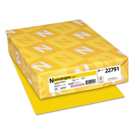 Astrobrights® Color Cardstock, 65 lb Cover Weight, 8.5 x 11, Sunburst Yellow, 250/Pack - Pack of 1 - WAU-22791-PK