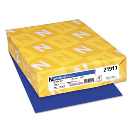 Astrobrights® Color Cardstock, 65 lb Cover Weight, 8.5 x 11, Blast-Off Blue, 250/Pack - Pack of 1 - WAU-21911-PK
