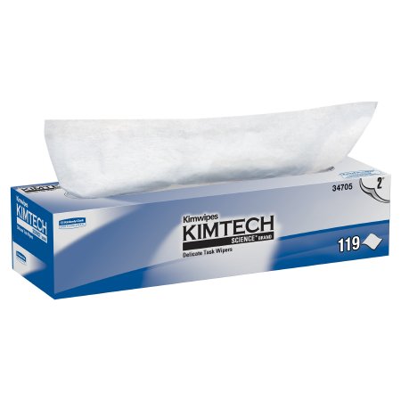 Kimberly Clark Delicate Task Wipe Kimtech Science Kimwipes Light Duty White NonSterile 2 Ply Tissue 11-4/5 X 11-4/5 Inch Disposable - Box of 119 - 34705-BX