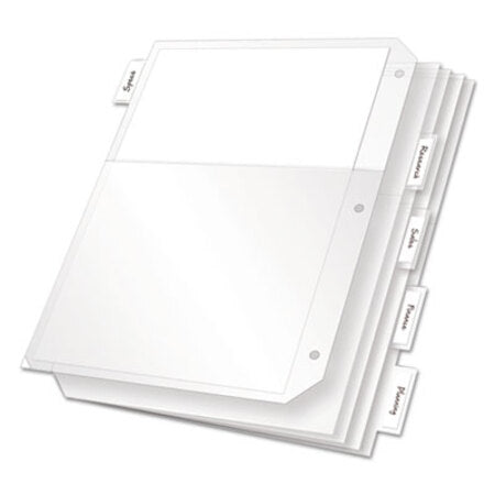 Cardinal® Poly Ring Binder Pockets, 8.5 x 11, Clear, 5/Pack - Pack of 1 - CRD-84010-PK