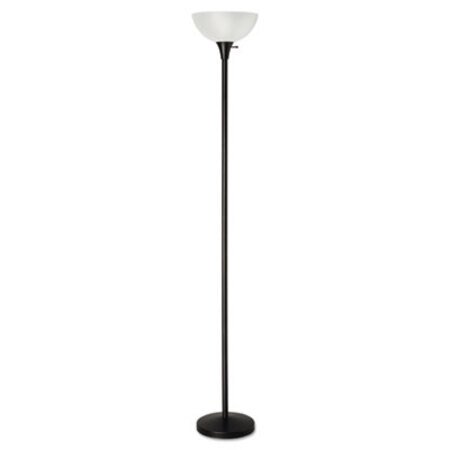 Alera® Floor Lamp, 71" High, Translucent Plastic Shade, 11.25w x 11.25d x 71h, Matte Black - Each - ALE-LMPF72B-EA
