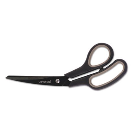 Universal® Industrial Carbon Blade Scissors, 8" Long, 3.5" Cut Length, Black/Gray Offset Handle - Each - UNV-92022-EA