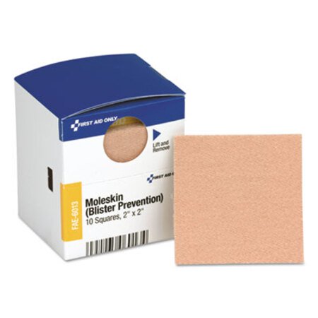 First Aid Only™ SmartCompliance Moleskin/Blister Protection, 2" Squares, 10/Box - Box of 1 - FAO-FAE6013-BX