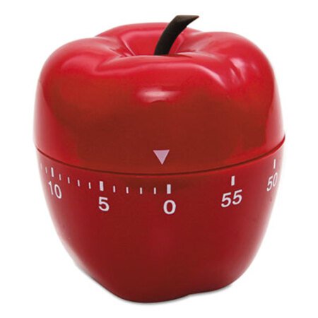 Baumgartens® Shaped Timer, 4" Diameter x 4"h, Red Apple - Each - BAU-77042-EA