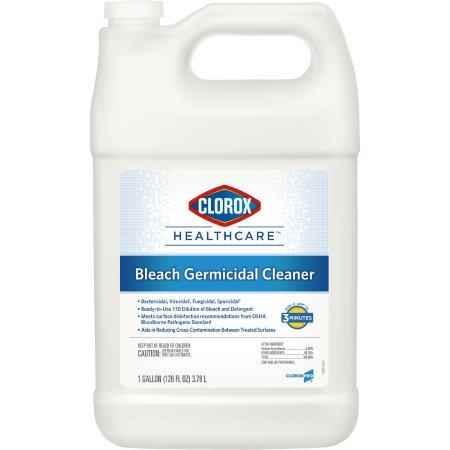 The Clorox Company Clorox Healthcare® Bleach Germicidal Surface Disinfectant Cleaner Refill Manual Pour Liquid 1 gal. Jug Fruity Floral Bleach Scent NonSterile - Case of 4 - 68978-CS