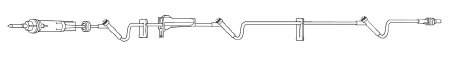 Baxter Primary IV Administration Set Interlink® Gravity 3 Ports 60 Drops / mL Drip Rate Without Filter 106 Inch Tubing - Case of 48 - 2C6546-CS