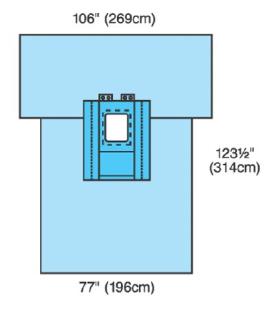 Cardinal Surgical Drape Laparoscopic / Cholecystectomy Drape 77 W X 106 W X 122 L Inch Sterile - Case of 8 - 9428-CS