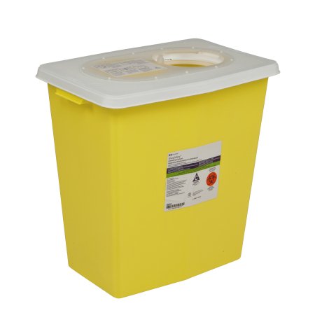 Cardinal Chemotherapy Waste Container SharpSafety™ Yellow Base 18-3/4 H X 18-1/4 W X 12-3/4 D Inch Vertical Entry 12 Gallon - Each - 8934-EA