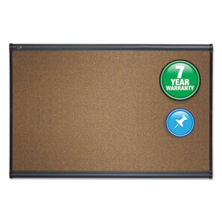 Quartet® Prestige Bulletin Board, Brown Graphite-Blend Surface, 48 x 36, Graphite Gray Aluminum Frame - Each - QRT-B244G-EA