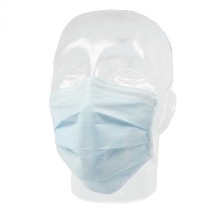 Aspen Surgical Products Surgical Mask Comfort-Cool™ Pleated Tie Closure One Size Fits Most Blue NonSterile ASTM Level 1 Adult - Case of 300 - 65-3010-CS