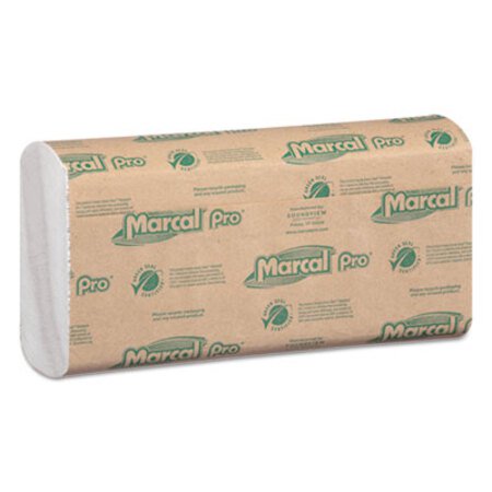 Marcal PRO™ 100% Recycled Folded Paper Towels, C-Fold, 1-Ply, 12.88 x 10.13, White, 150/Pack, 16 Packs/Carton - CT/1 - MRC-P100B-CT