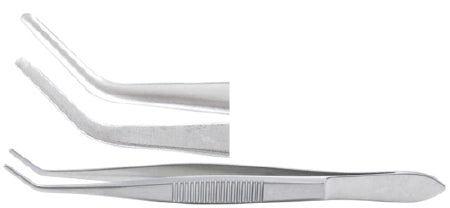 Integra Lifesciences Utility Forceps Miltex® Nugent 4-1/4 Inch Length OR Grade German Stainless Steel NonSterile NonLocking Thumb Handle Angled Smooth Tip - Each - 18-956-EA