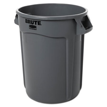Rubbermaid® Commercial Vented Round Brute Container, 32 gal, Plastic, Gray - Each - RCP-263200GY-EA
