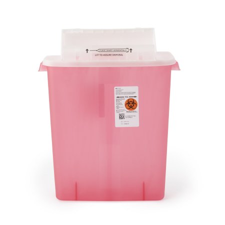 Cardinal Sharps Container SharpStar™ In-Room™ Translucent Red Base 16-1/2 H X 13-3/4 W X 6 D Inch Horizontal Entry 3 Gallon - Case of 10 - 8537SA-CS