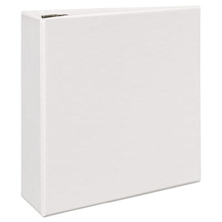 Avery® Durable View Binder with DuraHinge and EZD Rings, 3 Rings, 4" Capacity, 11 x 8.5, White, (9801) - Each - AVE-09801-EA