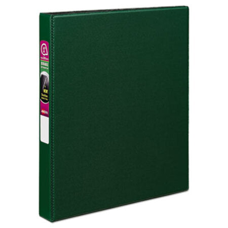Avery® Durable Non-View Binder with DuraHinge and Slant Rings, 3 Rings, 1" Capacity, 11 x 8.5, Green - Each - AVE-27253-EA